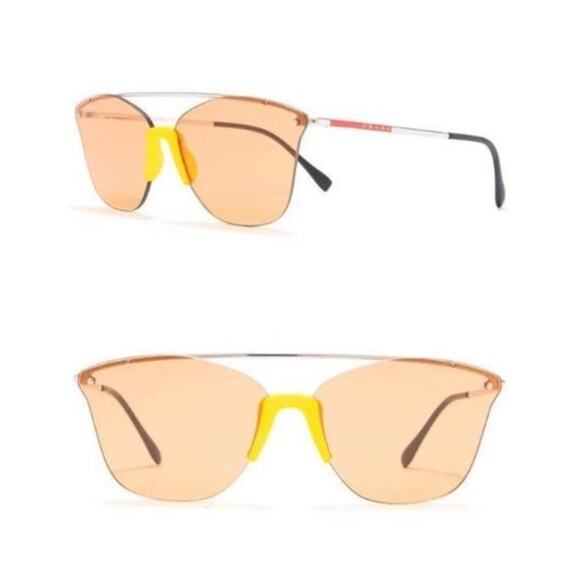 PRADA LINEA ROSSA UNISEX ORANGE LENS SUNGLASSES WITH BOX AND DUST CLOTH - Picture 1 of 12